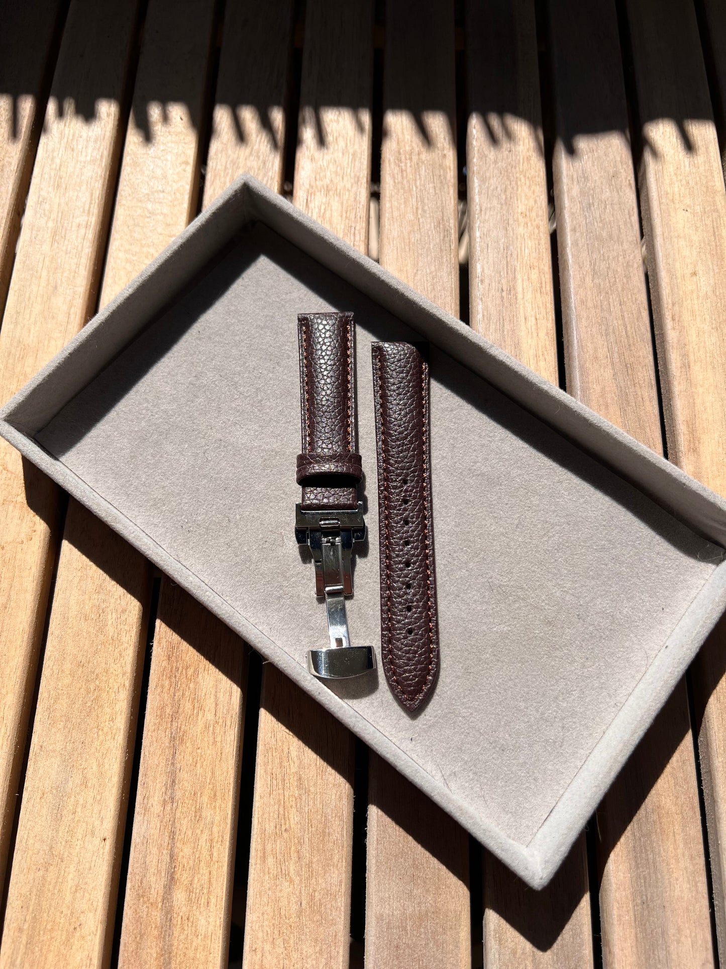 Bracelet Cuir Montre « à grain » Boucle Déployante - Toutes Tailles