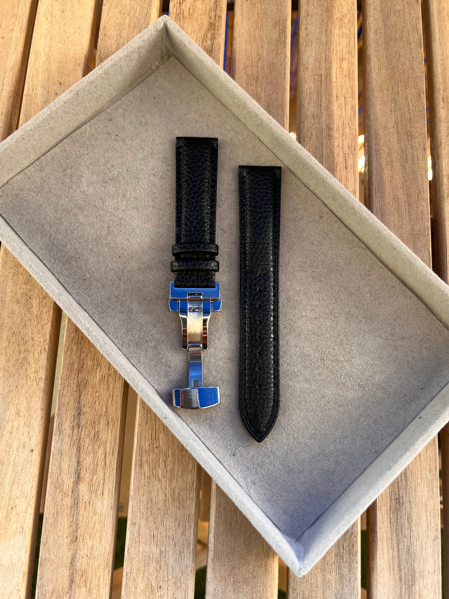 Bracelet Cuir Montre « à grain » Boucle Déployante - Toutes Tailles