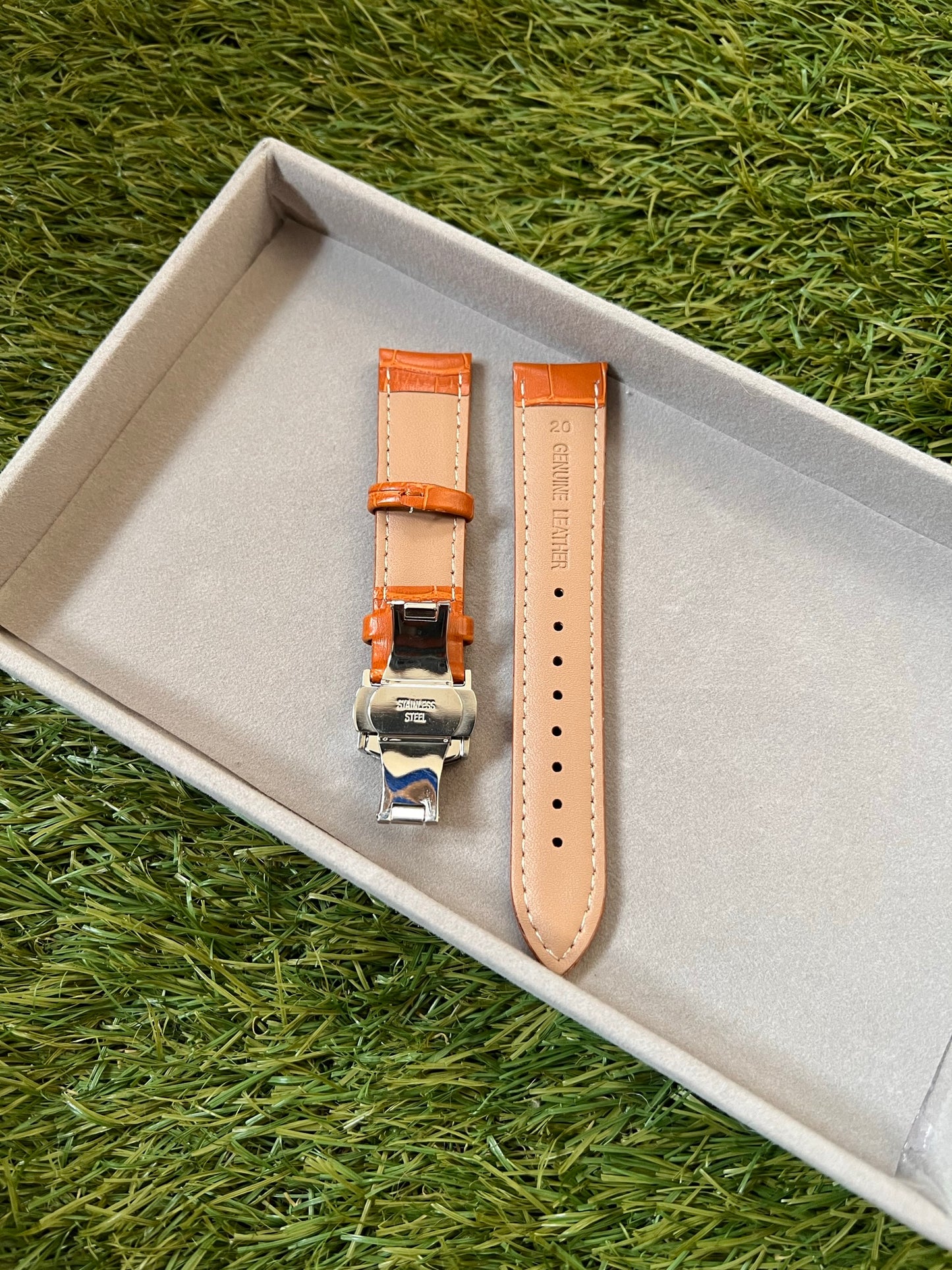 Bracelet Montre Cuir "Crocodile" - Boucle Déployante - Toutes Tailles