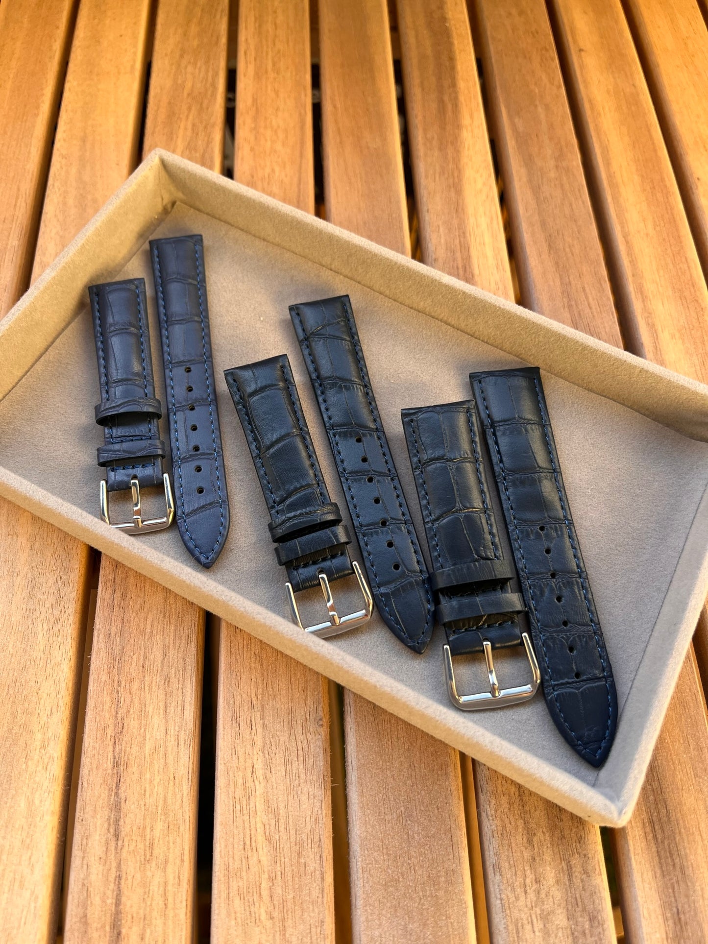 Bracelet Montre Cuir "Crocodile" Boucle Ardillon - Toutes Tailles