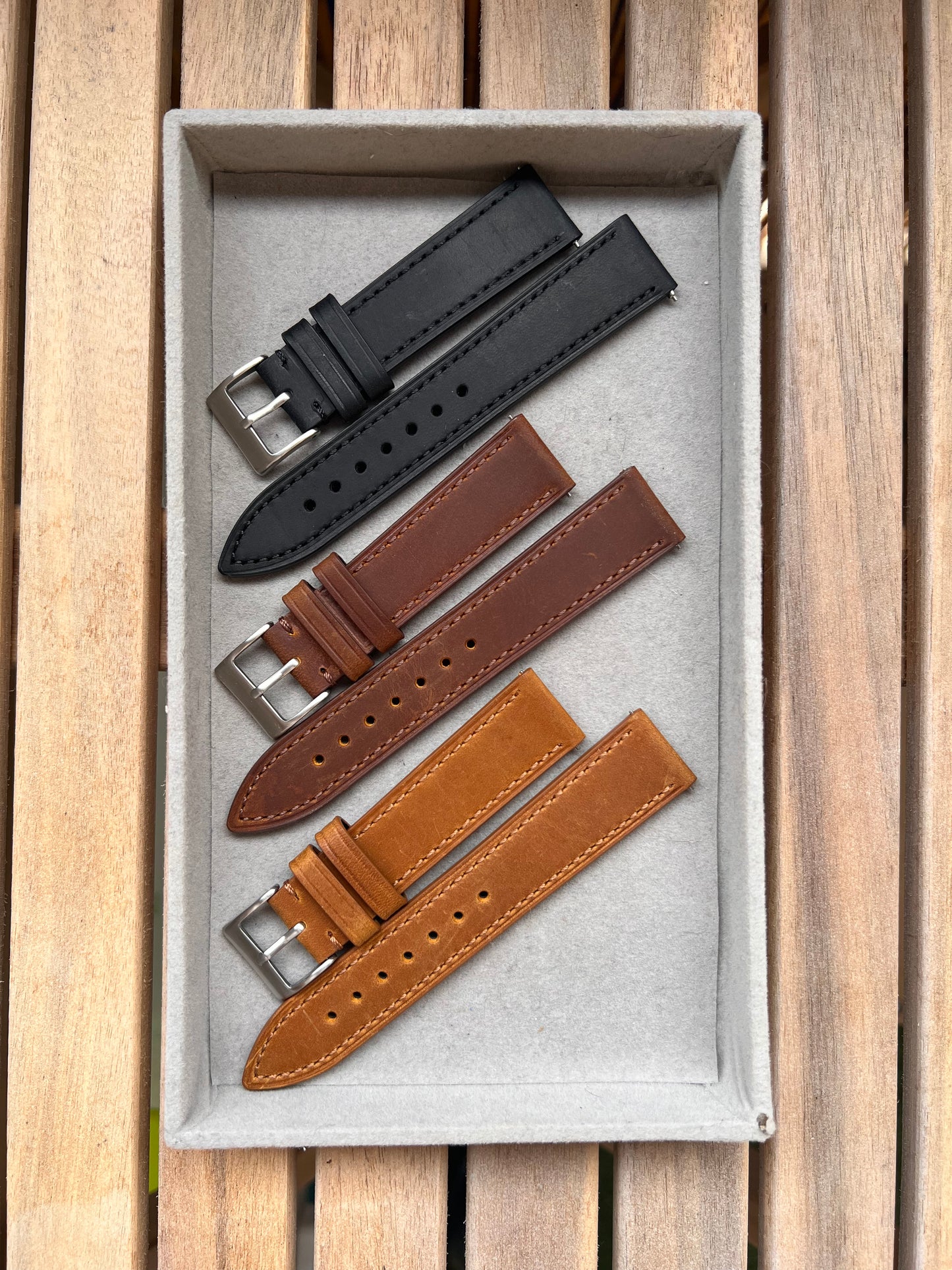 Bracelet de montre en Cuir Lisse Haut de Gamme - Toutes tailles