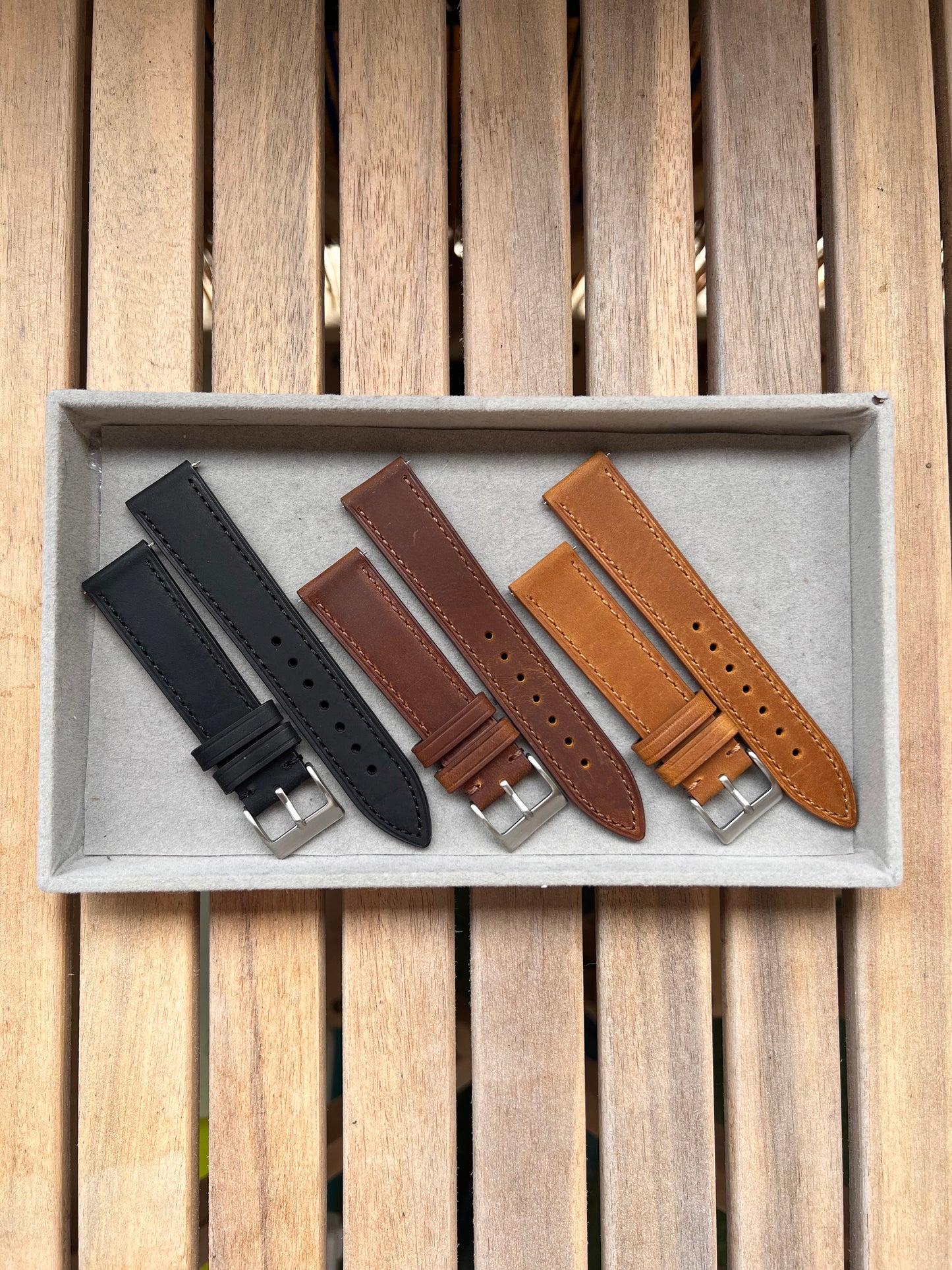 Bracelet de montre en Cuir Lisse Haut de Gamme - Toutes tailles