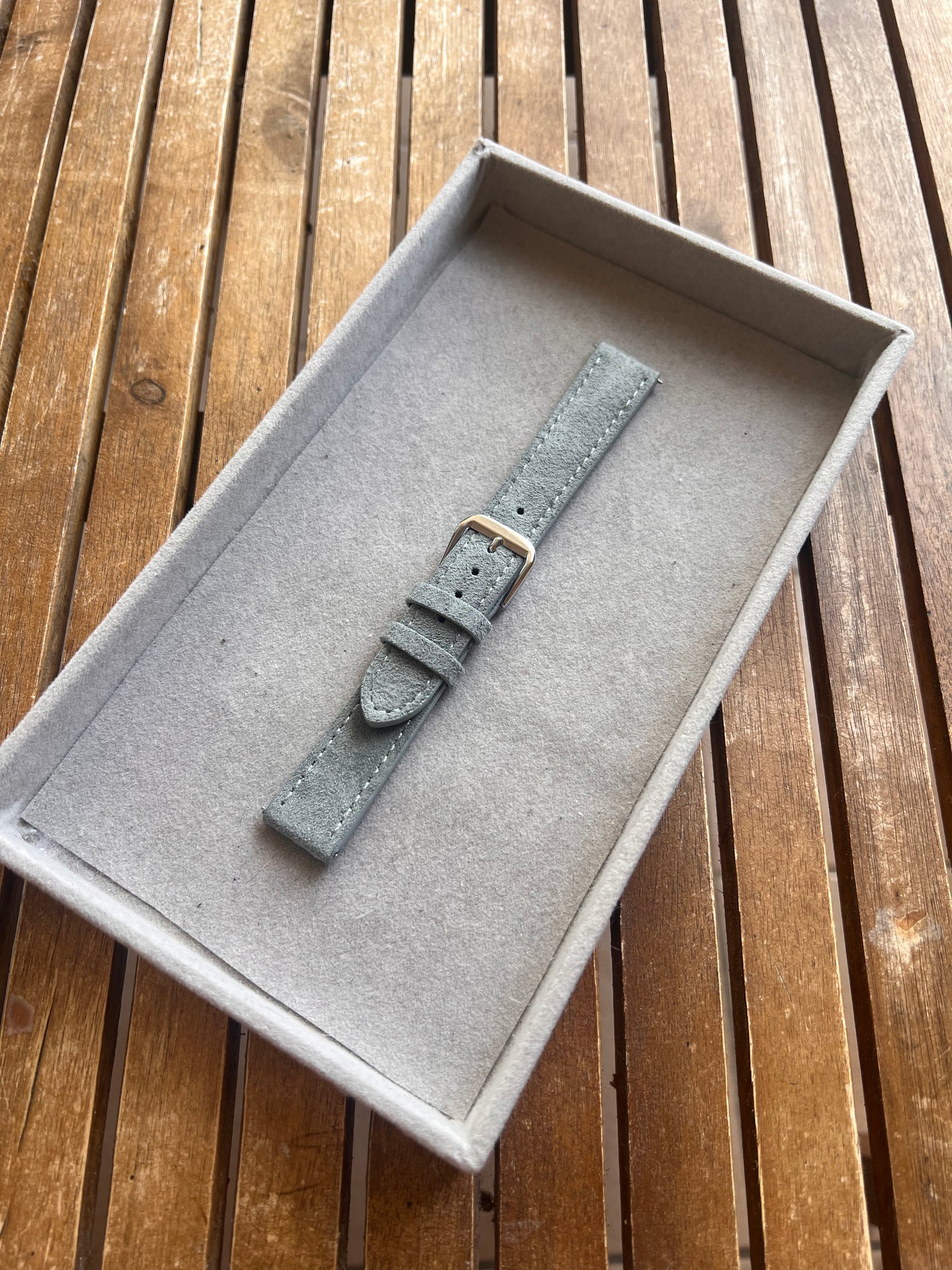 Bracelet de montre - Cuir Suédé - Coutures surpiquées - Toutes Tailles