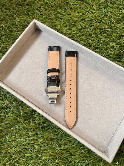 Bracelet Montre Cuir "Crocodile" - Boucle Déployante - Toutes Tailles
