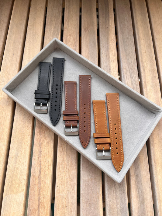 Bracelet de montre en Cuir Lisse Haut de Gamme - Toutes tailles